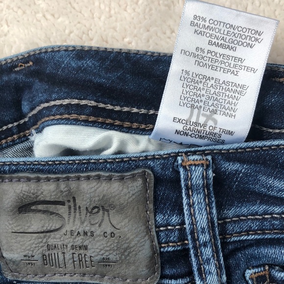 Silver Jeans Dark Indigo Avery Stretch Slim Bootcut Jeans Size 30 - Picture 9 of 15